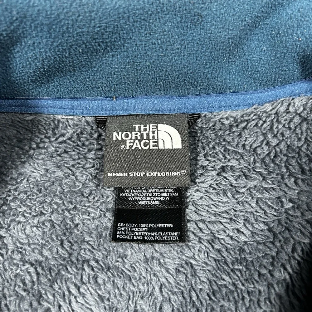 The North Face Men's‎ M Blue Fleece Jacket Full Zip Outdoor Softshell Trim